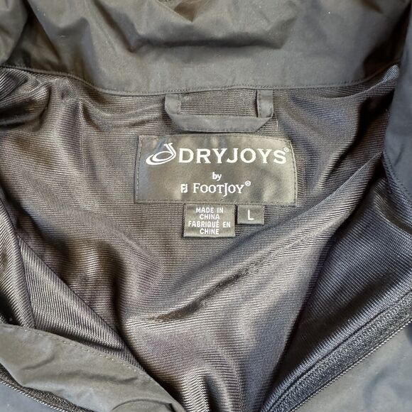 Dryjoys By Footjoy Quarter Zip Golf Pullover Windbreaker Jacket Black Size Large - Picture 2 of 7